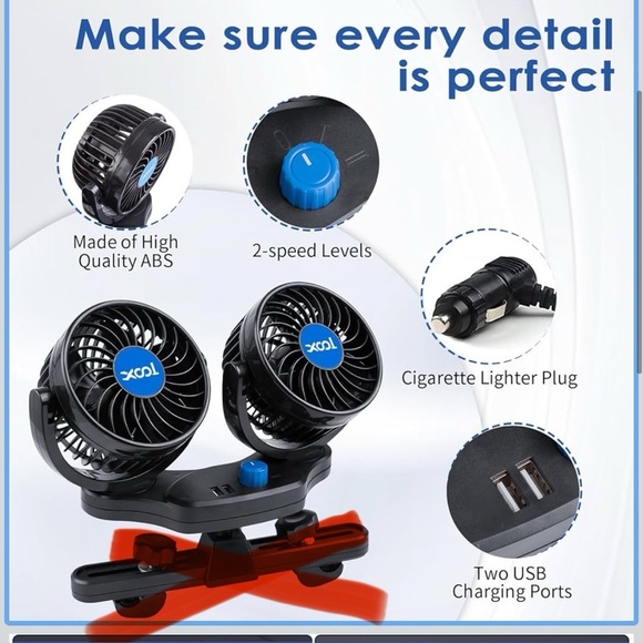 Car Windshield Sun Shade and Car Fan Bundle - Picture 8 of 8